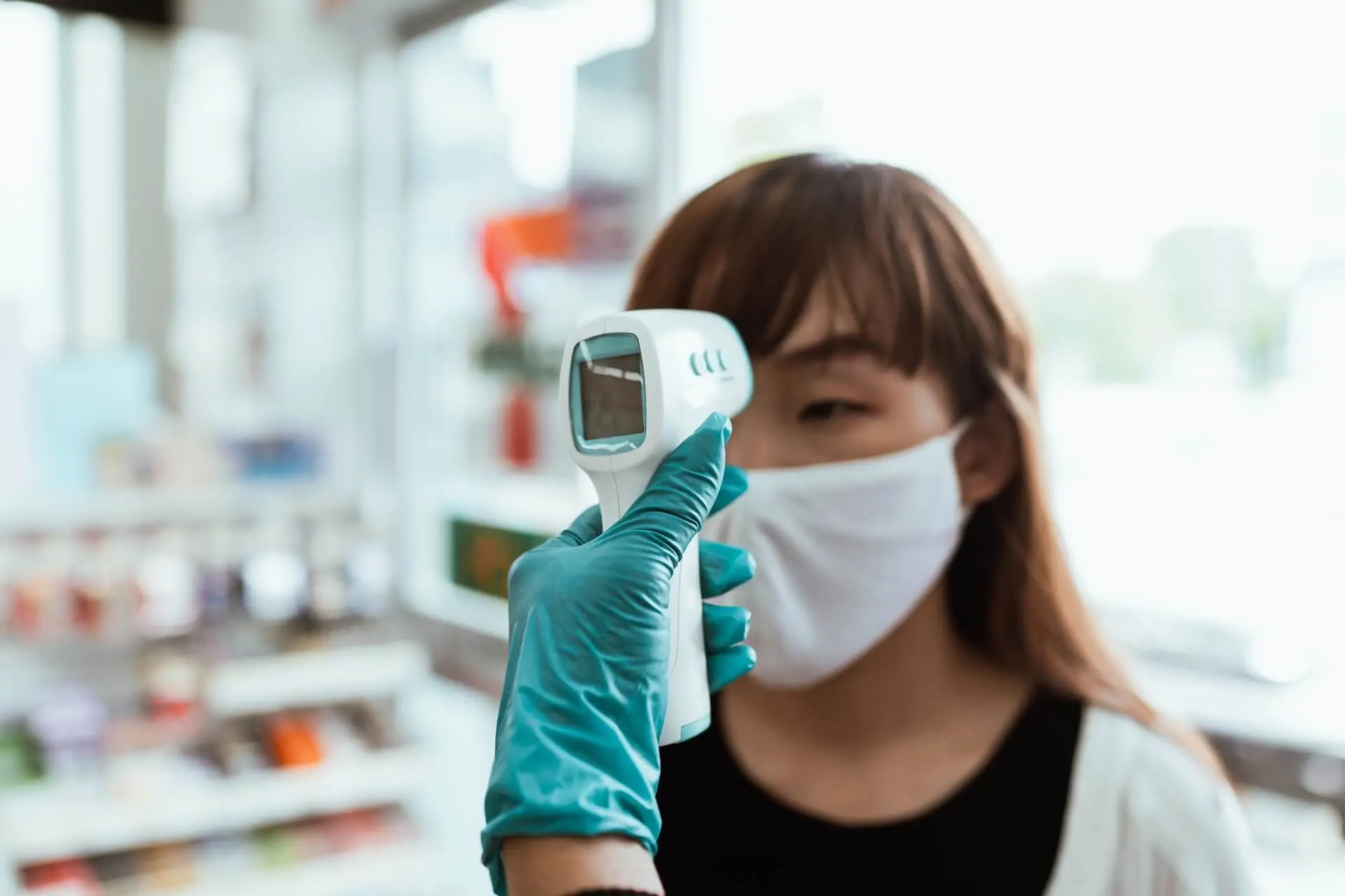 Woman wearing a face mask due to COVID-19 situation